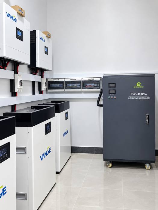 VANGE inverter units and automatic voltage regulator installed indoors